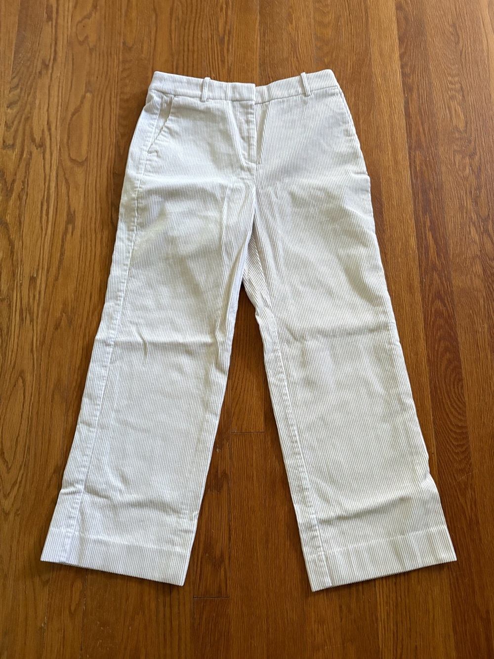 J. Crew Wide Leg Off White Cream Corduroy Pants Women’s 8 Petite